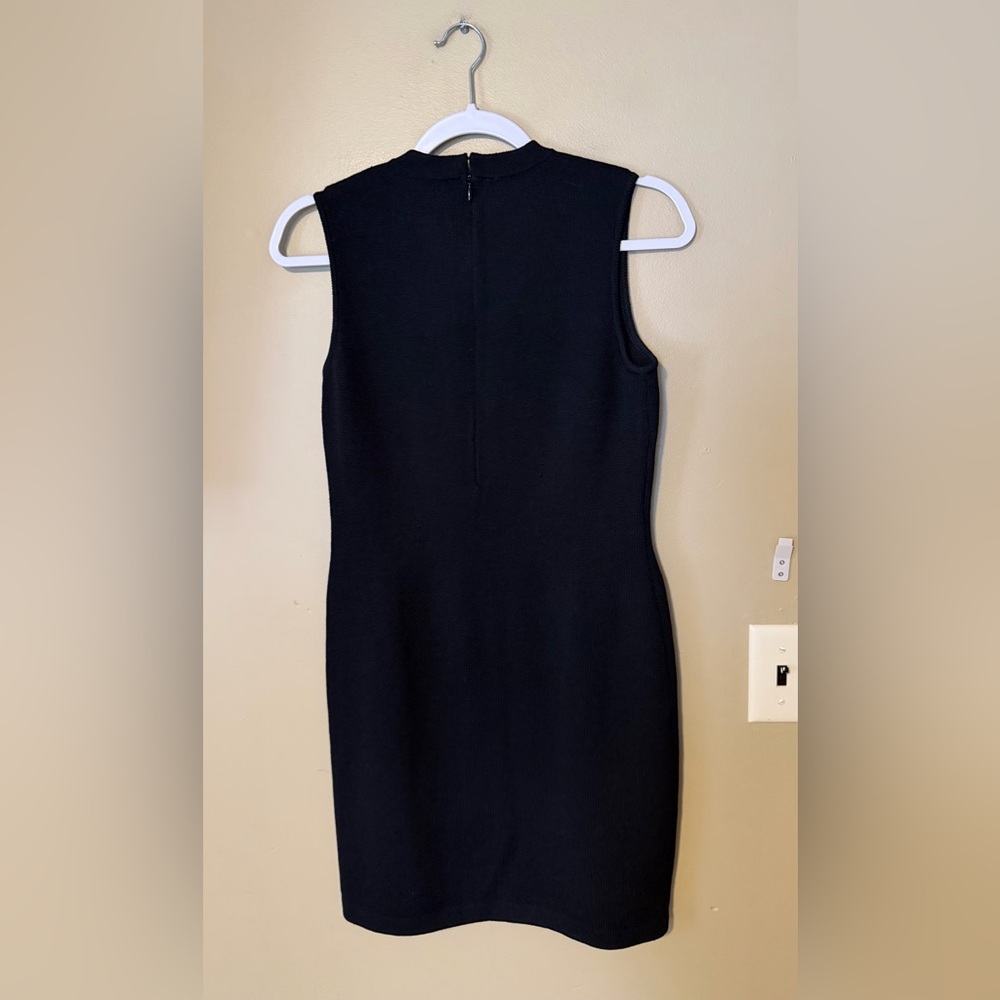 St. John Classic Santana Knit Black Mini Dress - Picture 3 of 6